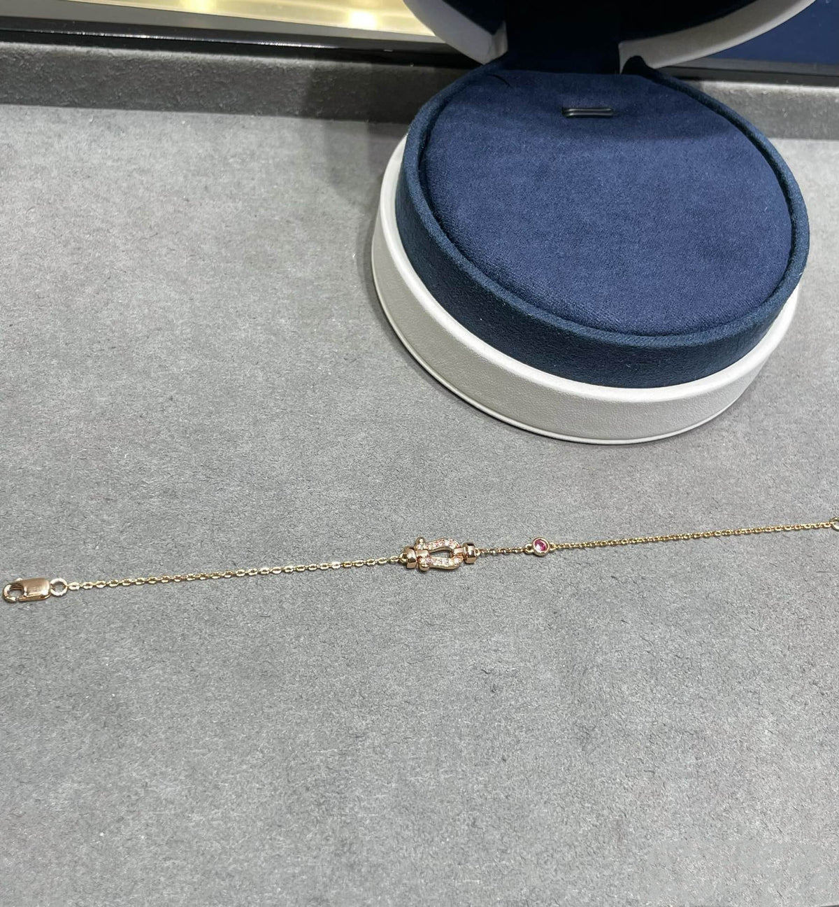 [⭐Hyrra Jewelry]FORCE 10 DIAMOND CHAIN LINK PINK GOLD BRACELET
