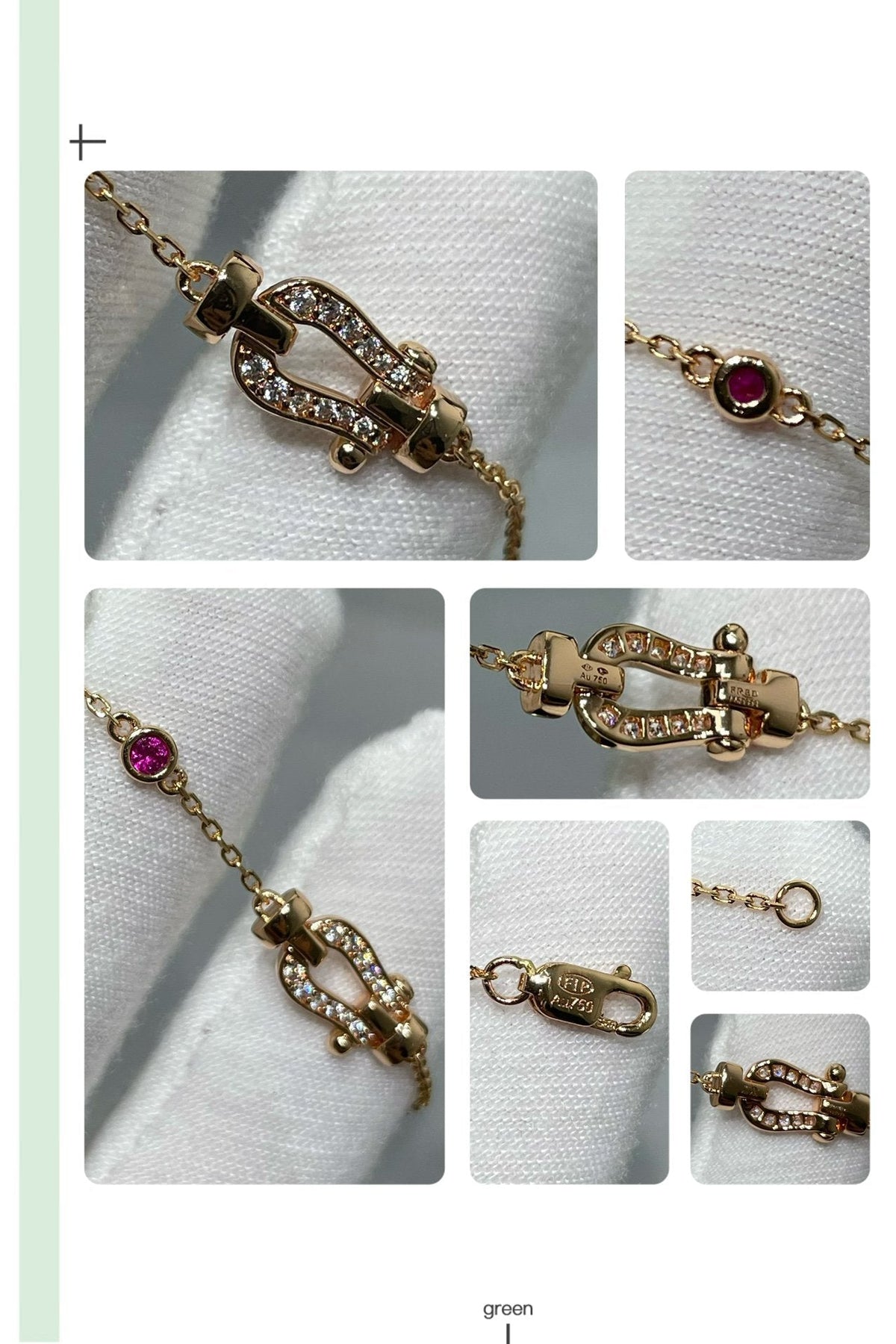 [⭐Hyrra Jewelry]FORCE 10 DIAMOND CHAIN LINK PINK GOLD BRACELET