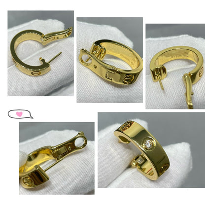 [⭐Hyrra Jewelry]LOVE 5.5MM 1 DIAMOND EARRINGS