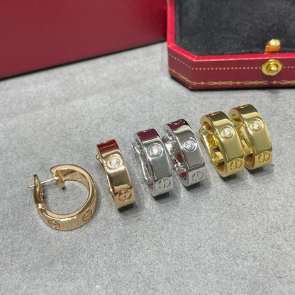 [⭐Hyrra Jewelry]LOVE 5.5MM 1 DIAMOND EARRINGS