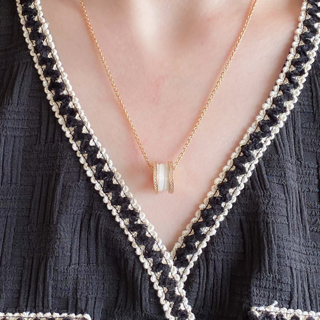 [⭐Hyrra Jewelry]ZERO 1 DIAMOND CERAMIC NECKLACE