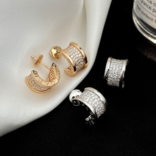 [⭐Hyrra Jewelry]ZERO 1 DIAMOND PAVED EARRINGS