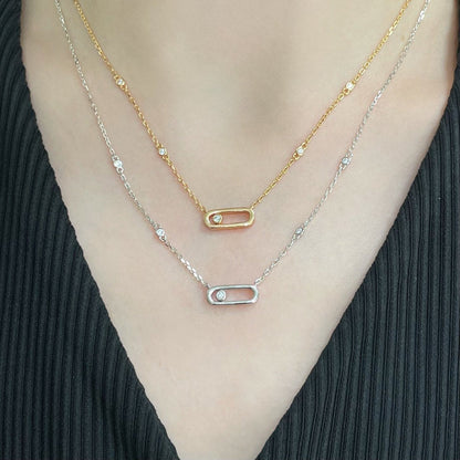 [⭐Hyrra Jewelry]MOVE UNO DIAMOND NECKLACE
