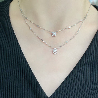 [⭐Hyrra Jewelry]MY TWIN 2 ROW DIAMOND NECKLACE