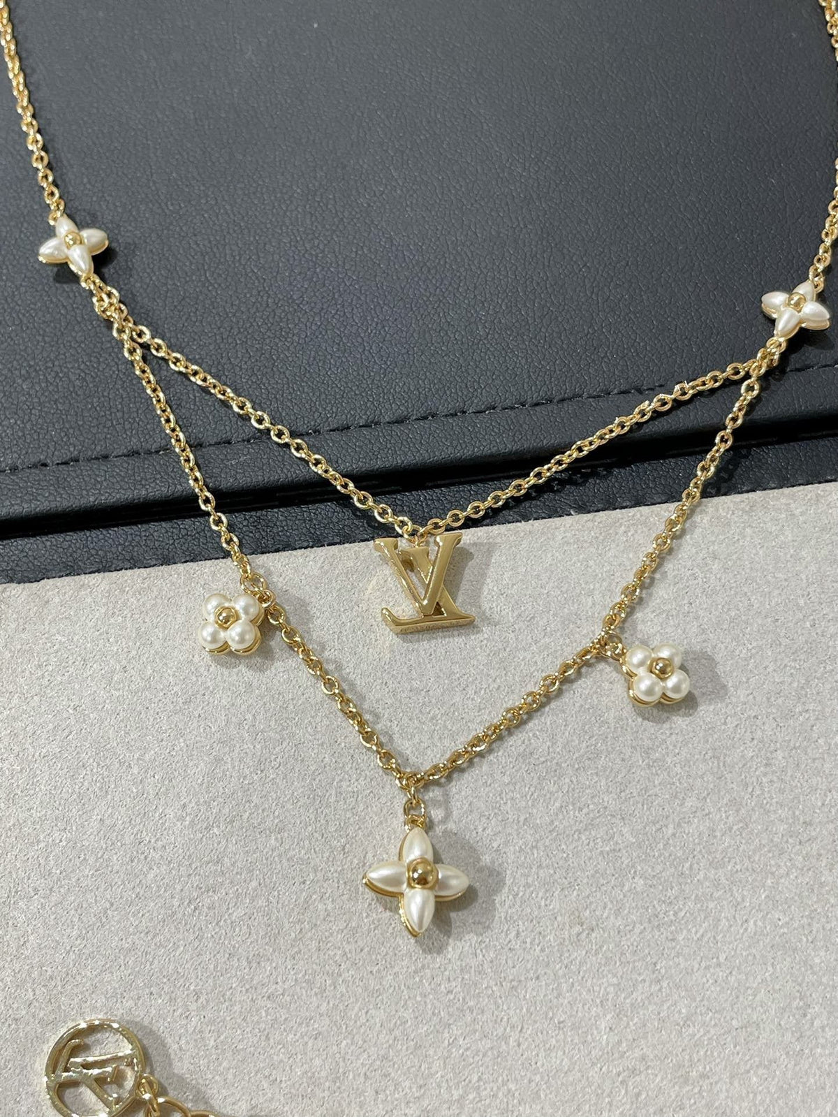 [⭐Hyrra Jewelry]FLOWERGRAM GOLD MOP DOUBLE ROW NECKLACE