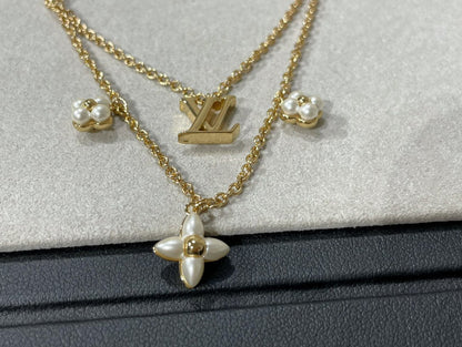 [⭐Hyrra Jewelry]FLOWERGRAM GOLD MOP DOUBLE ROW NECKLACE