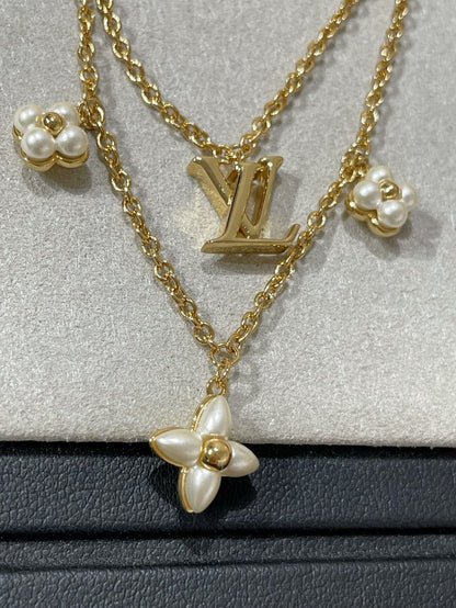 [⭐Hyrra Jewelry]FLOWERGRAM GOLD MOP DOUBLE ROW NECKLACE
