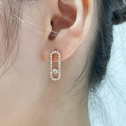 [⭐Hyrra Jewelry]MOVE UNO STUD DIAMOND PAVED EARRINGS