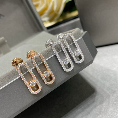 [⭐Hyrra Jewelry]MOVE UNO STUD DIAMOND PAVED EARRINGS