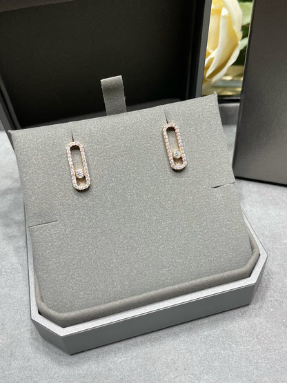 [⭐Hyrra Jewelry]MOVE UNO STUD DIAMOND PAVED EARRINGS