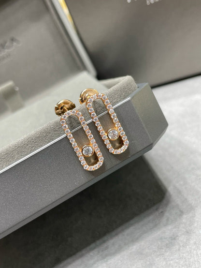 [⭐Hyrra Jewelry]MOVE UNO STUD DIAMOND PAVED EARRINGS