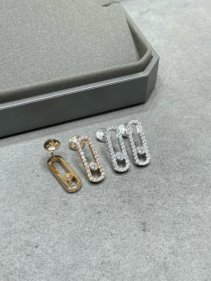 [⭐Hyrra Jewelry]MOVE UNO STUD DIAMOND PAVED EARRINGS