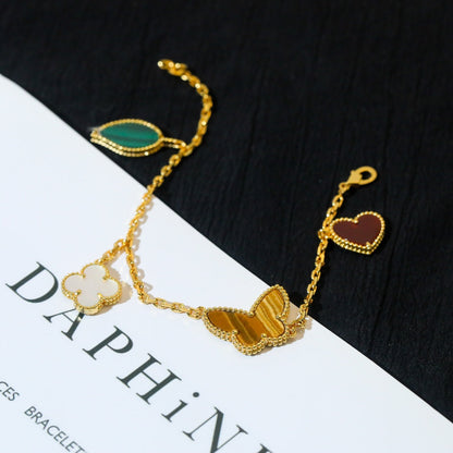 [⭐Hyrra Jewelry]LUCKY SPRING 5 MOTIF GOLD BRACELET