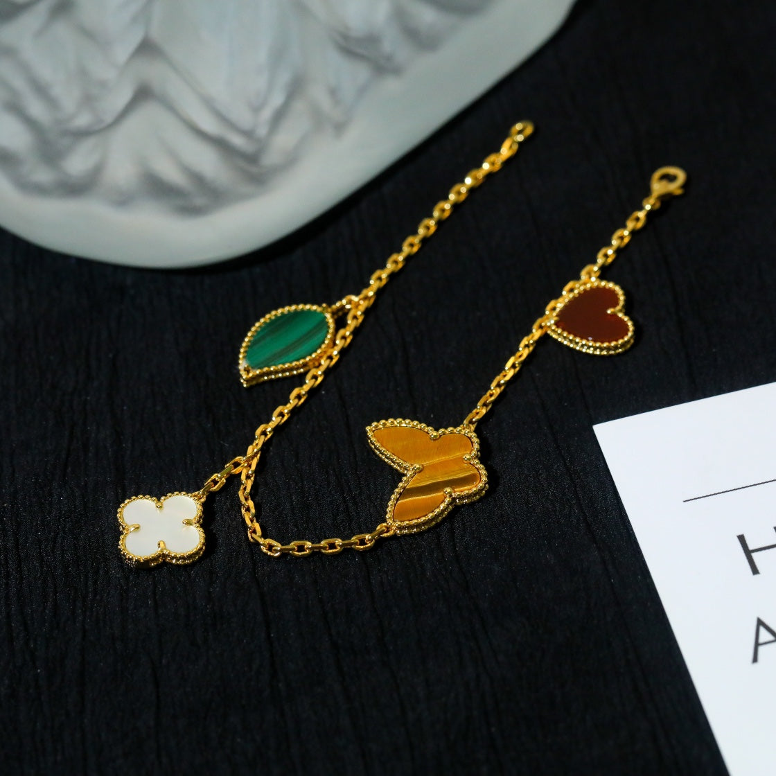 [⭐Hyrra Jewelry]LUCKY SPRING 5 MOTIF GOLD BRACELET
