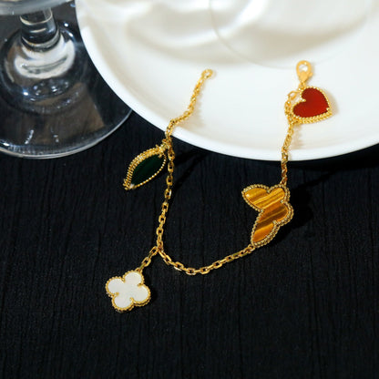 [⭐Hyrra Jewelry]LUCKY SPRING 5 MOTIF GOLD BRACELET