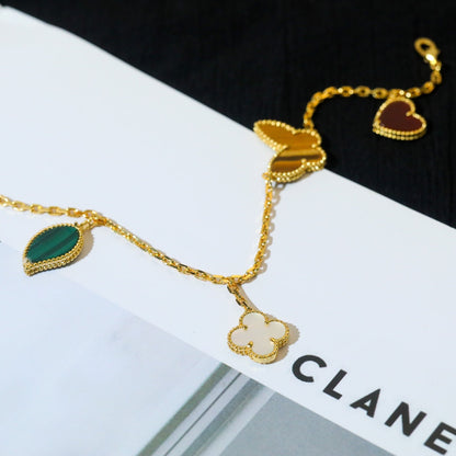 [⭐Hyrra Jewelry]LUCKY SPRING 5 MOTIF GOLD BRACELET