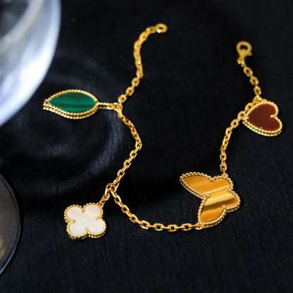 [⭐Hyrra Jewelry]LUCKY SPRING 5 MOTIF GOLD BRACELET
