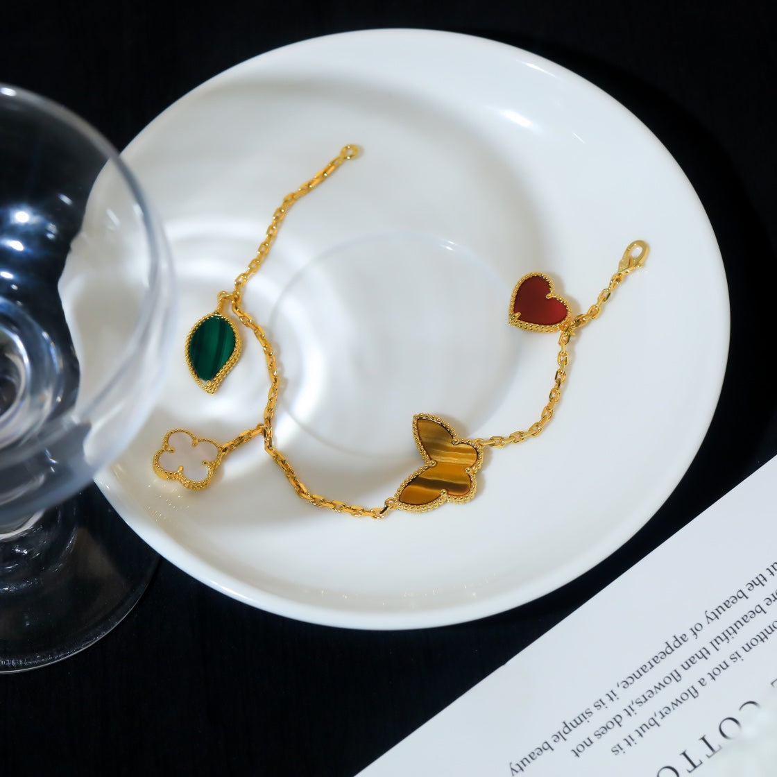 [⭐Hyrra Jewelry]LUCKY SPRING 5 MOTIF GOLD BRACELET
