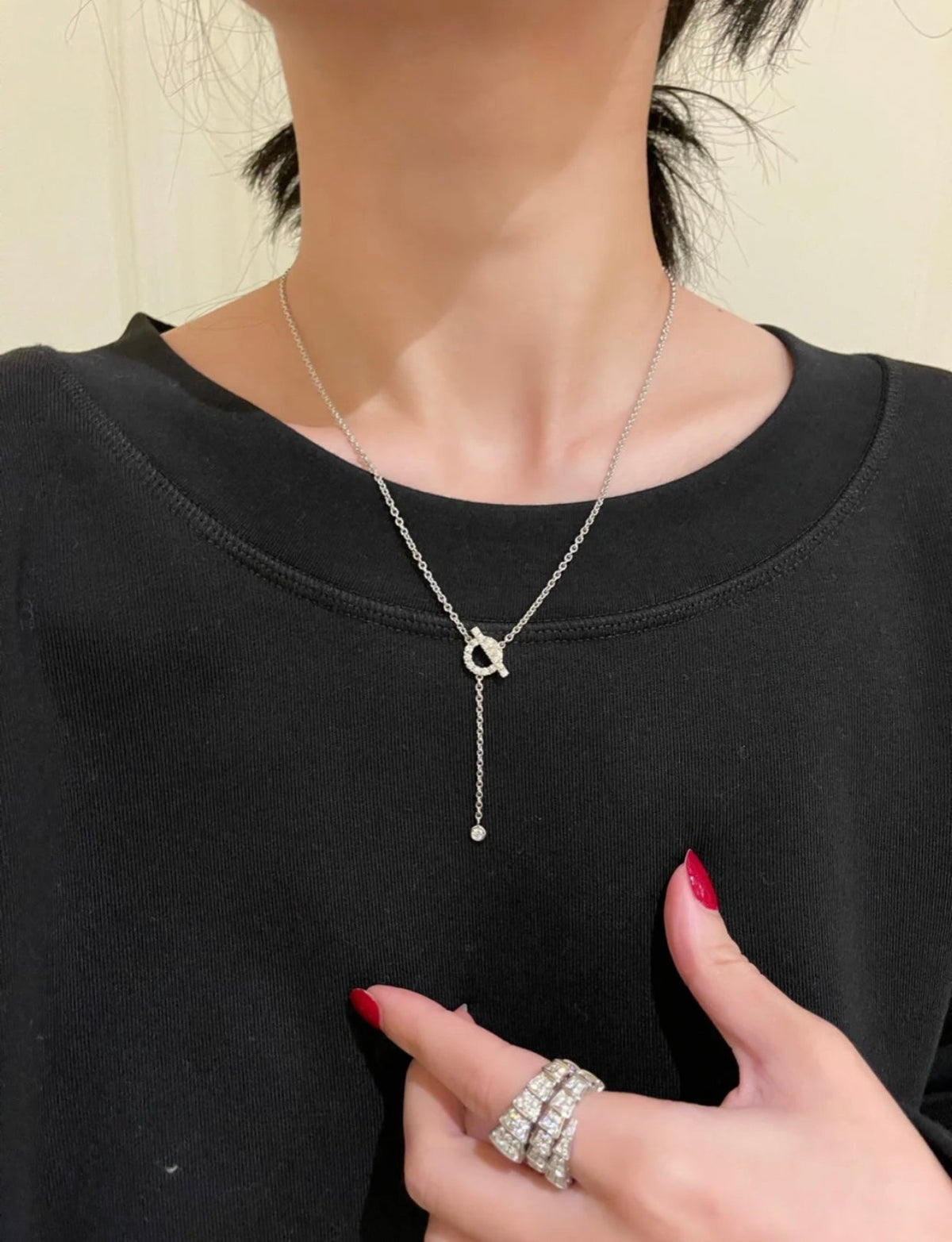[⭐Hyrra Jewelry]FINESSE SILVER DIAMOND NECKLACE