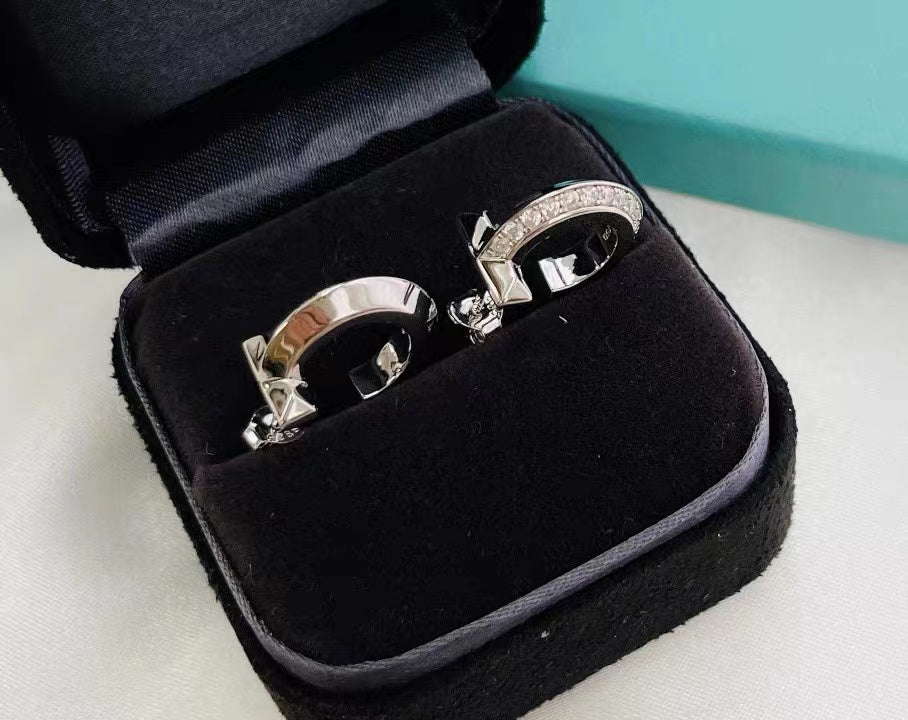 [Hyrra Jewelry]T1 HOOP DIAMOND EARRINGS