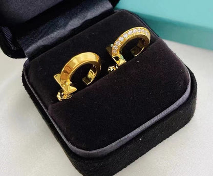 [Hyrra Jewelry]T1 HOOP DIAMOND EARRINGS