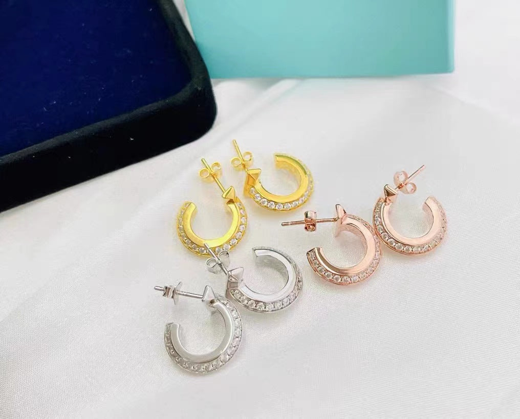[Hyrra Jewelry]T1 HOOP DIAMOND EARRINGS