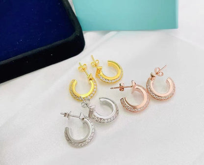 [Hyrra Jewelry]T1 HOOP DIAMOND EARRINGS