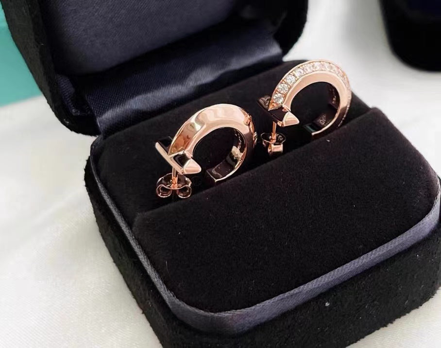 [Hyrra Jewelry]T1 HOOP DIAMOND EARRINGS