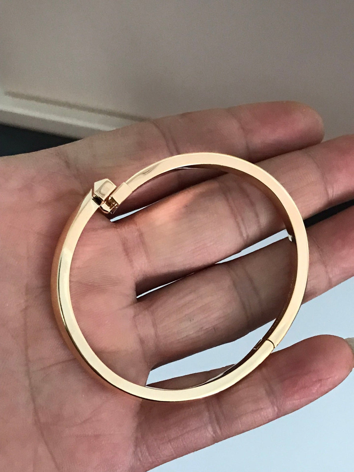 [Hyrra Jewelry]T1 WIDE DIAMOND HINGED BANGLE PINK GOLD