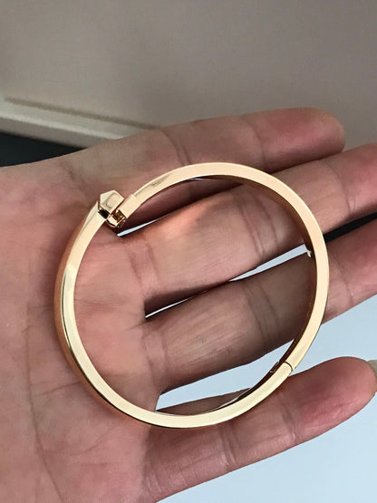 [Hyrra Jewelry]T1 WIDE DIAMOND HINGED BANGLE PINK GOLD