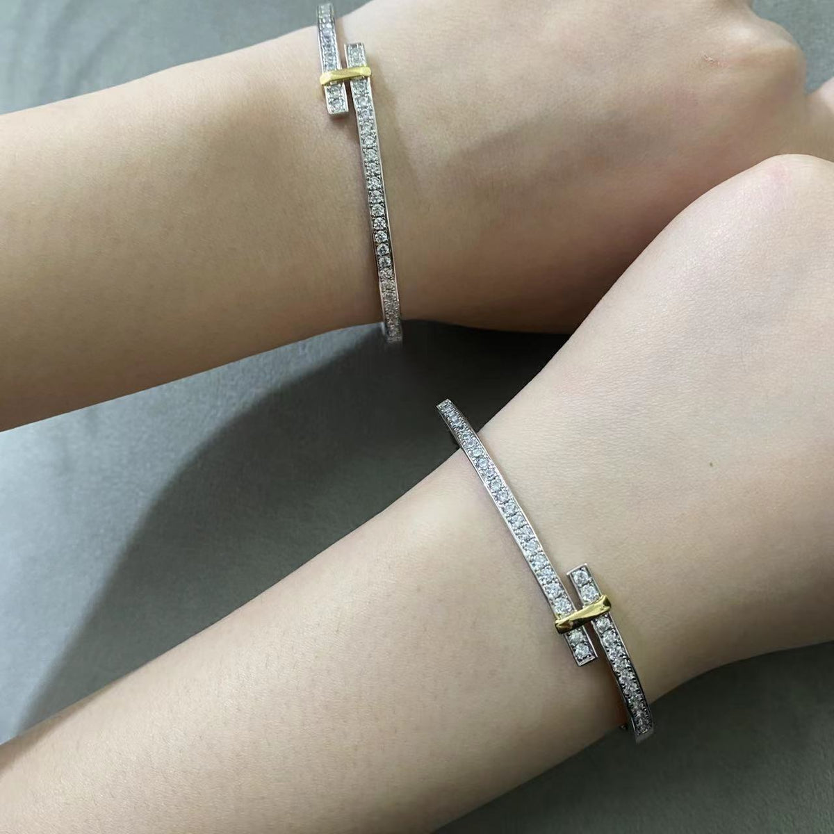 [Hyrra Jewelry]EDGE DIAMOND GOLD SILVER BRACELET