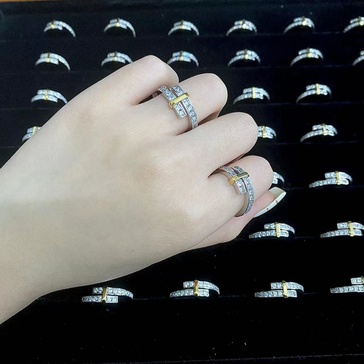 [Hyrra Jewelry]EDGE GOLD SILVER DIAMOND RING