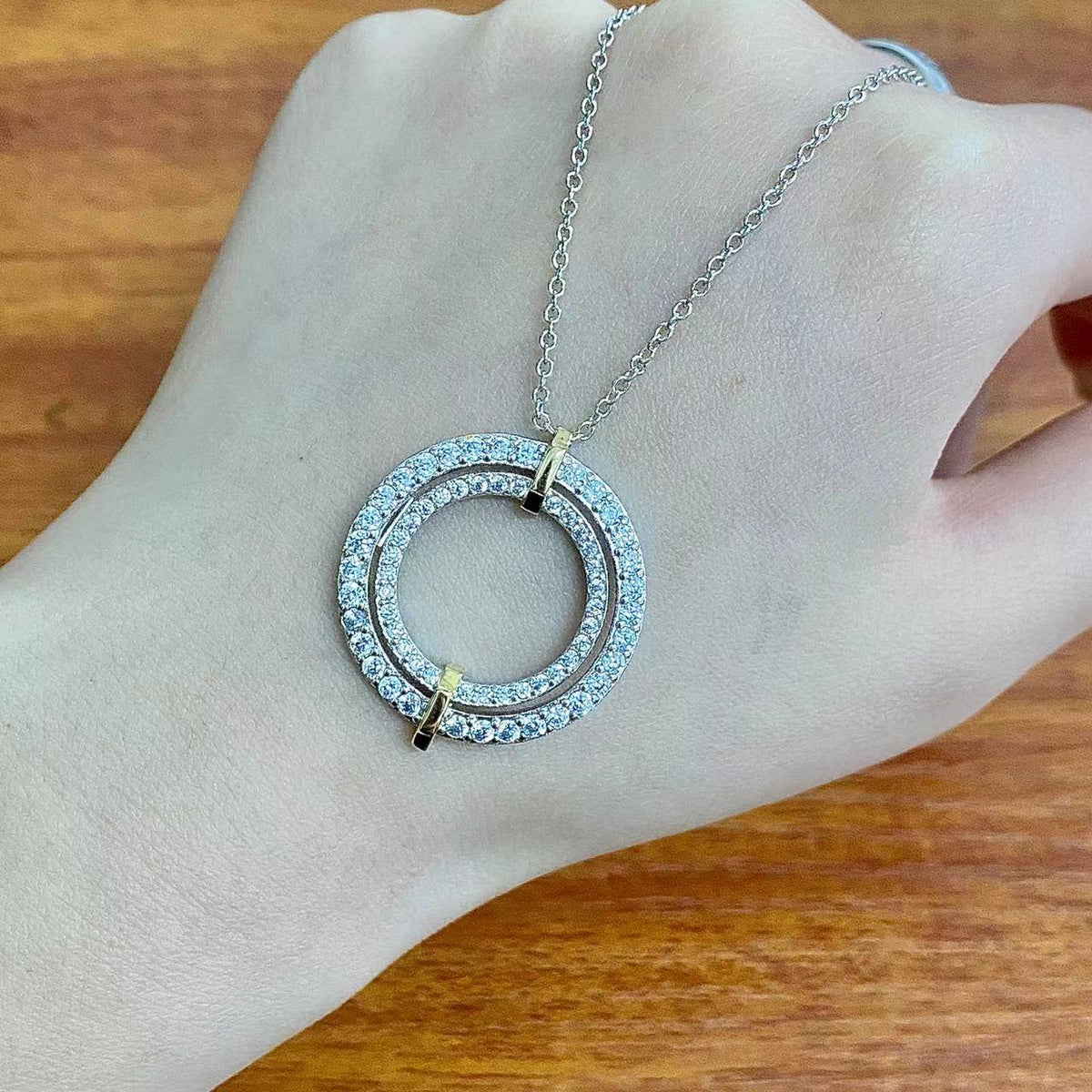 [Hyrra Jewelry]EDGE DIAMOND GOLD SILVER NECKLACE