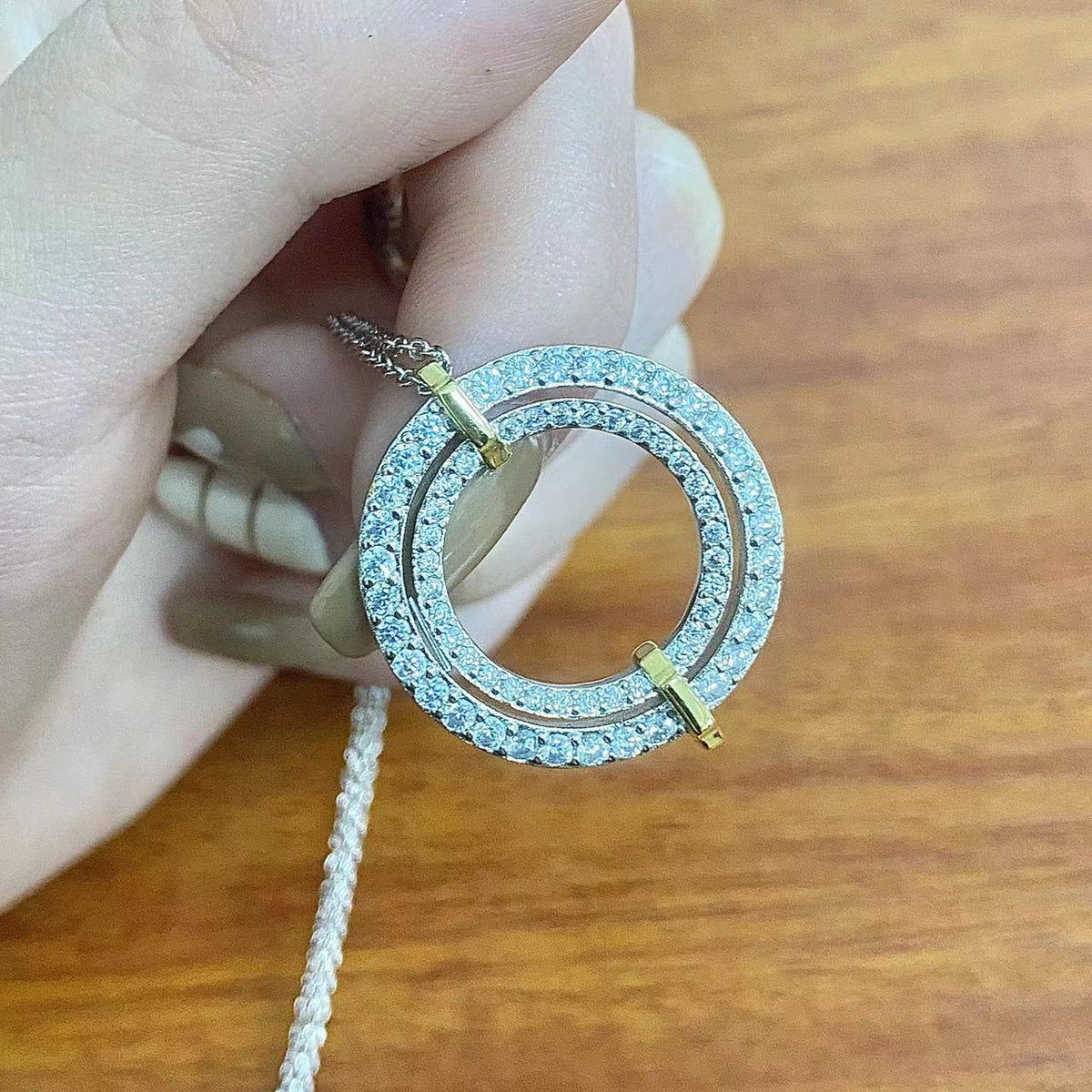 [Hyrra Jewelry]EDGE DIAMOND GOLD SILVER NECKLACE