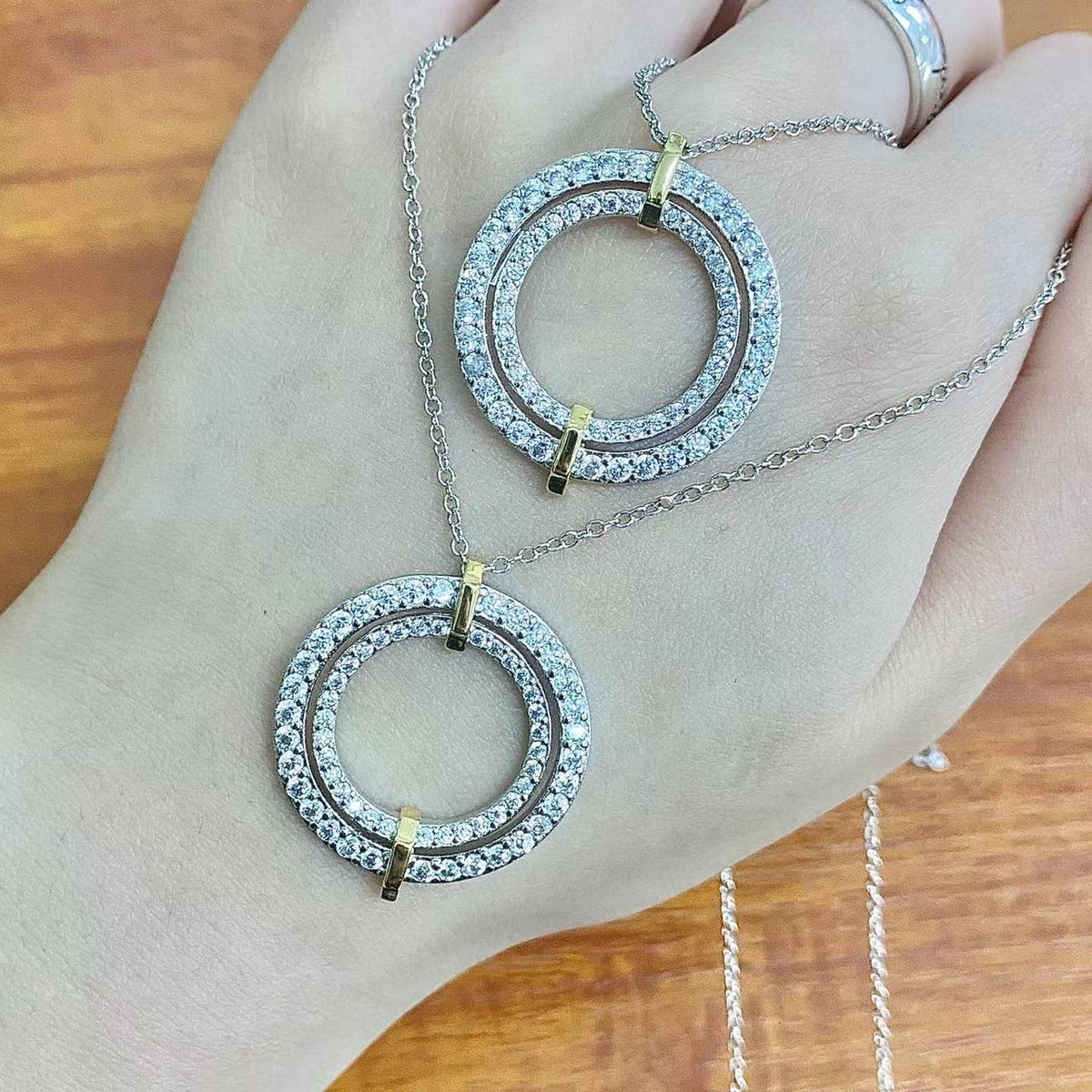 [Hyrra Jewelry]EDGE DIAMOND GOLD SILVER NECKLACE