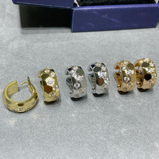 [⭐Hyrra Jewelry]BEE LOVE DIAMOND HOOP EARRINGS