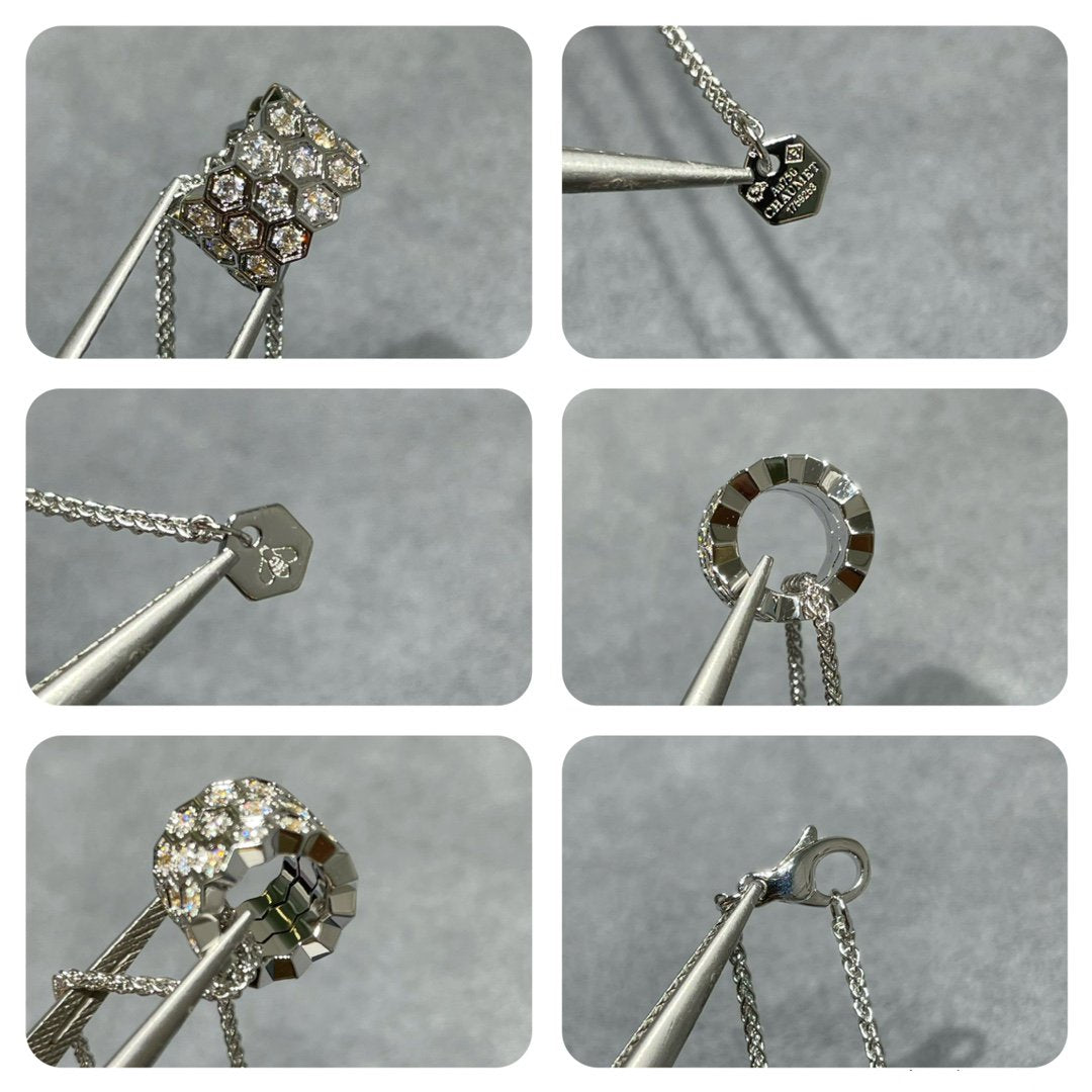 [⭐Hyrra Jewelry]BEE LOVE DIAMOND PAVED 3 ROW NECKLACE