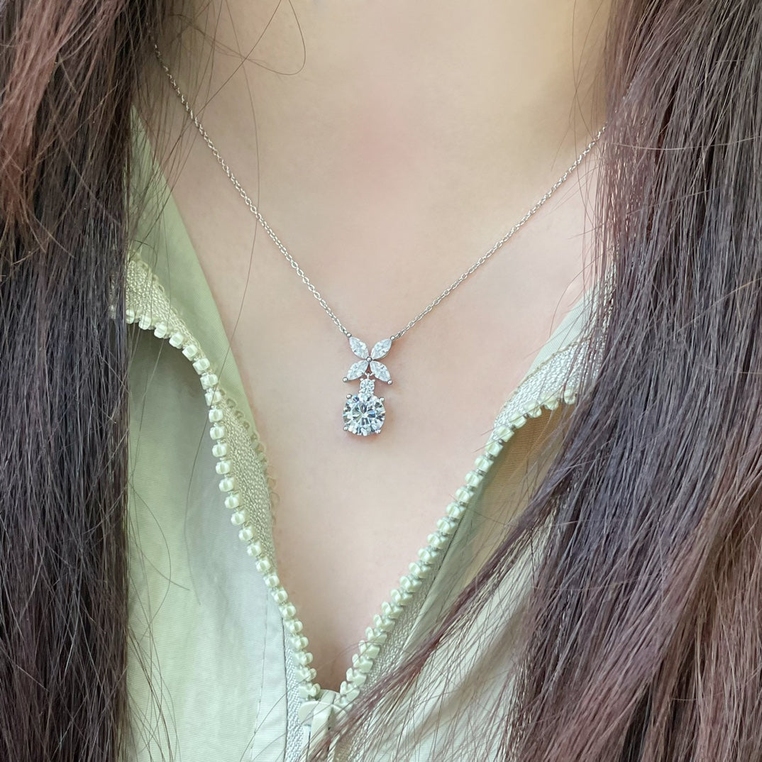 [Hyrra Jewelry]VICTORIA PENDANT SILVER DIAMOND NECKLACE