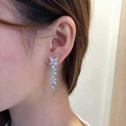 [Hyrra Jewelry]VICTORIA SILVER DIAMOND DROP EARRINGS
