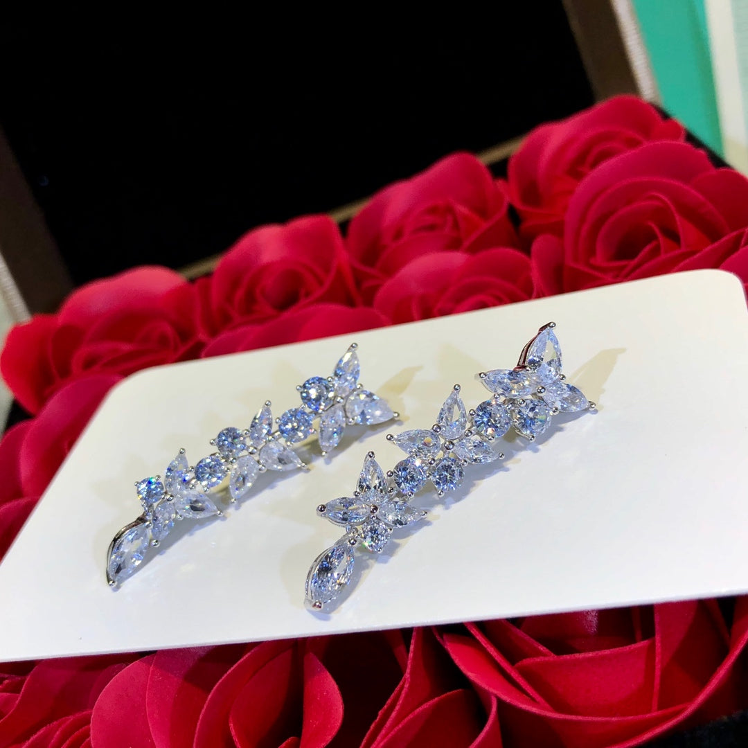 [Hyrra Jewelry]VICTORIA SILVER DIAMOND DROP EARRINGS