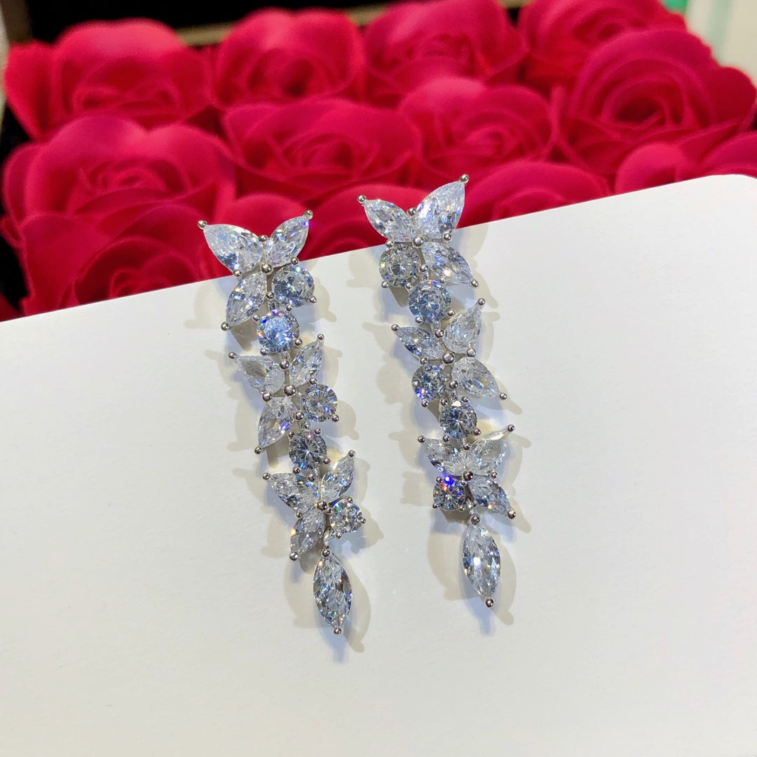 [Hyrra Jewelry]VICTORIA SILVER DIAMOND DROP EARRINGS