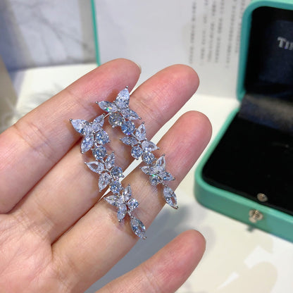 [Hyrra Jewelry]VICTORIA SILVER DIAMOND DROP EARRINGS