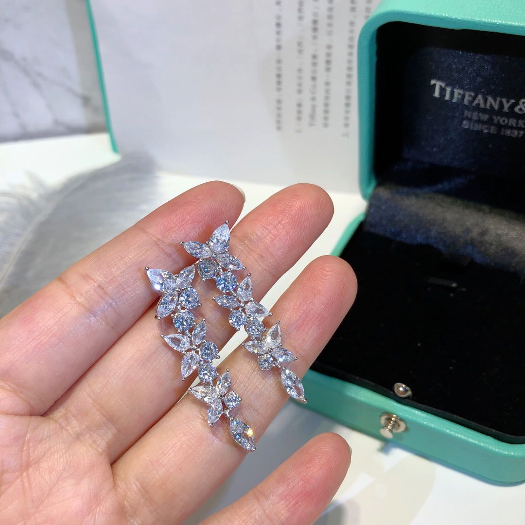 [Hyrra Jewelry]VICTORIA SILVER DIAMOND DROP EARRINGS