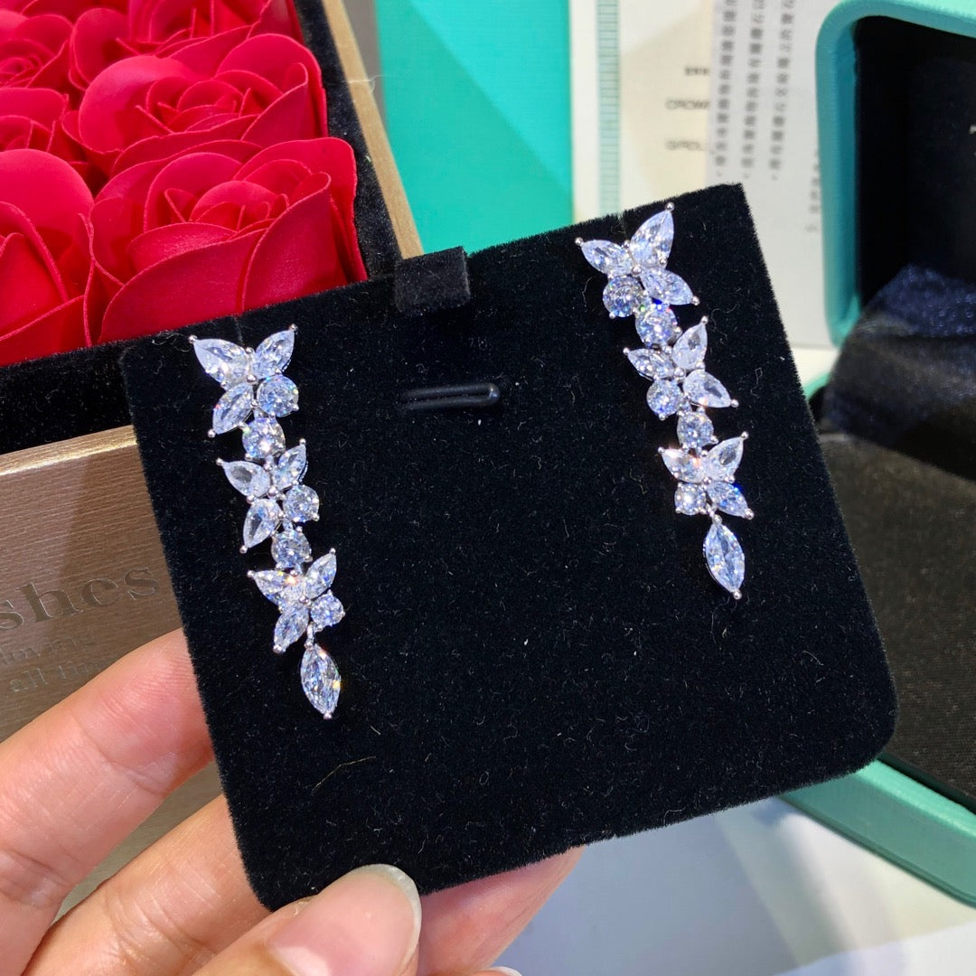 [Hyrra Jewelry]VICTORIA SILVER DIAMOND DROP EARRINGS