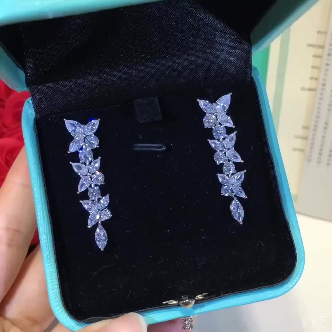 [Hyrra Jewelry]VICTORIA SILVER DIAMOND DROP EARRINGS