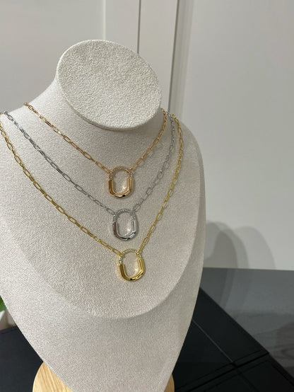 [Hyrra Jewelry]LOCK MEDIUM PENDANT DIAMOND NECKLACE
