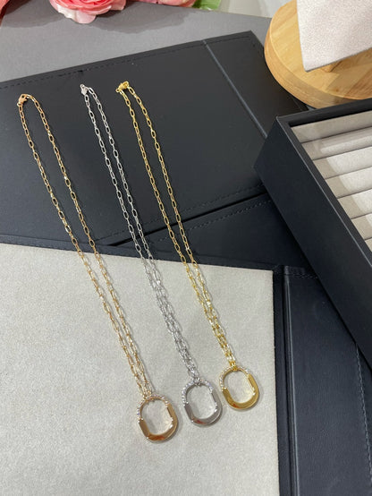 [Hyrra Jewelry]LOCK MEDIUM PENDANT DIAMOND NECKLACE