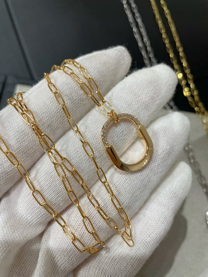 [Hyrra Jewelry]LOCK MEDIUM PENDANT DIAMOND NECKLACE