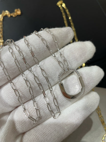 [Hyrra Jewelry]LOCK MEDIUM PENDANT DIAMOND NECKLACE