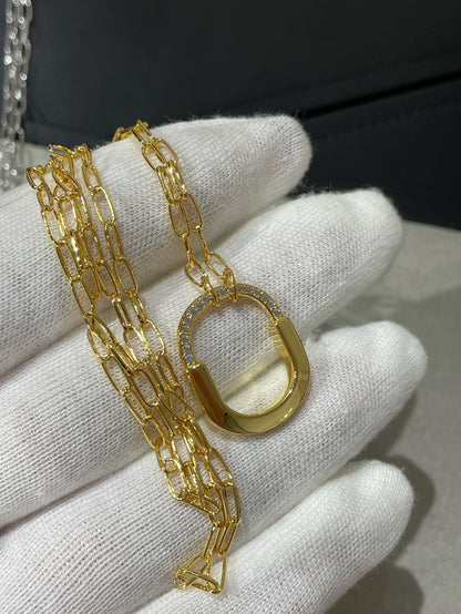 [Hyrra Jewelry]LOCK MEDIUM PENDANT DIAMOND NECKLACE
